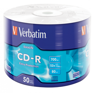 Verbatim 52x 700Mb Wrap Extra Protection-50 pieces (43787)